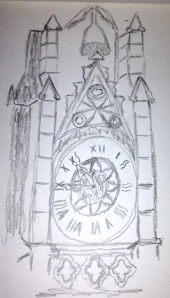 Matts sketch of the clock on the main gate